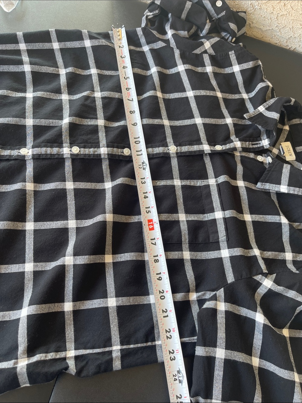 J.Crew Factory Black & White Windowpane Plaid 100% Cotton Button-Down Shirt - Picture 4 of 7